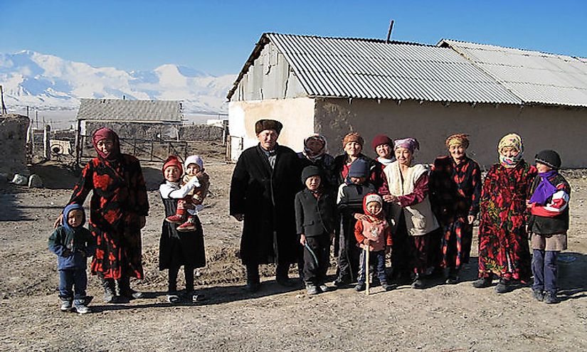 Kyrgyz family in the village of Sary-Mogol, Osh province