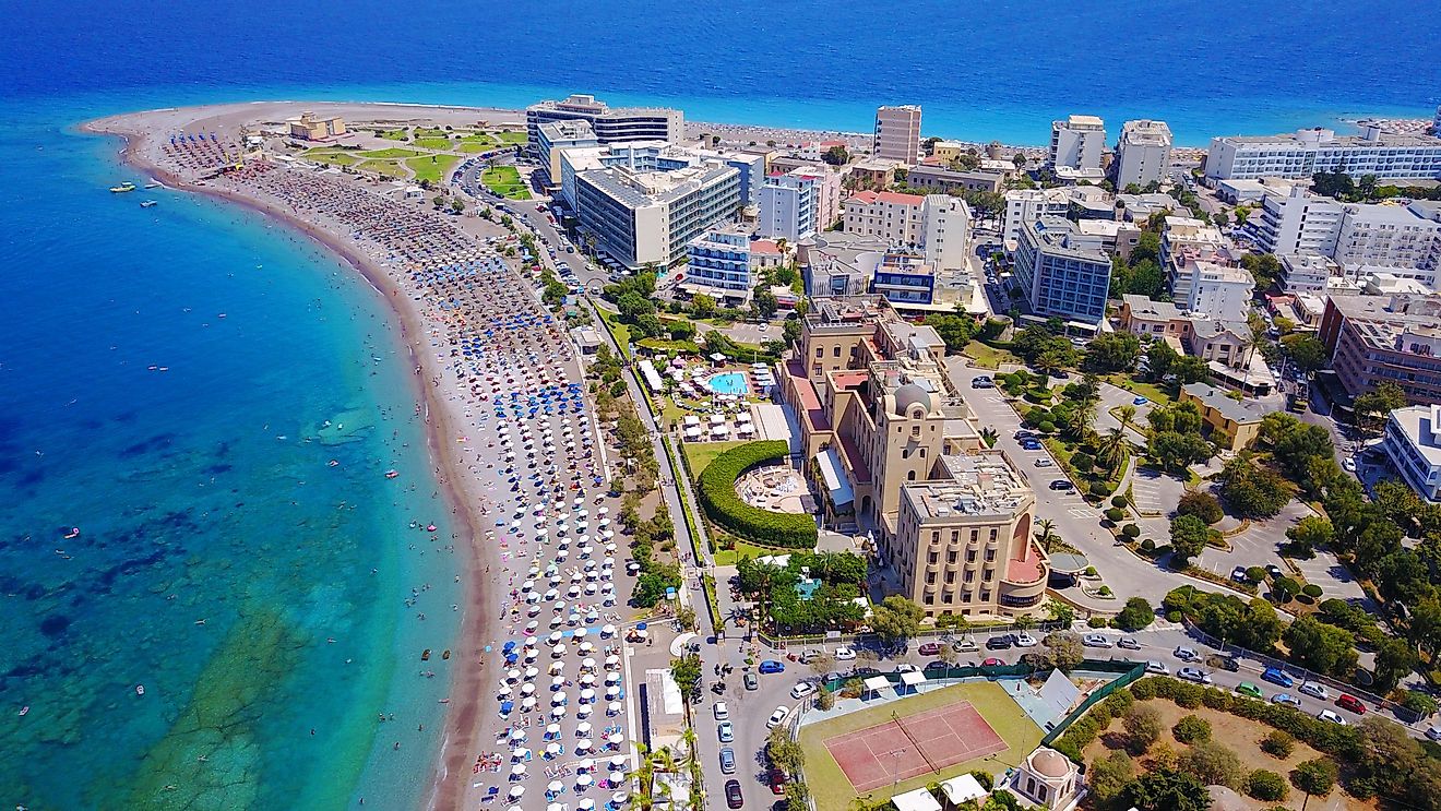 Elli beach, Rhodes, Greece.