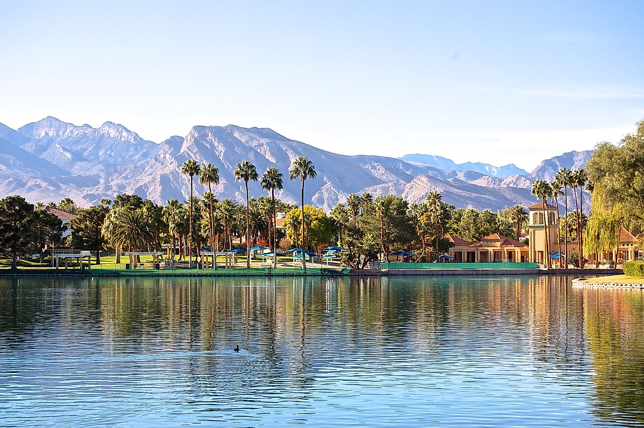 Lake at Desert Shores, Las Vegas, Nevada.