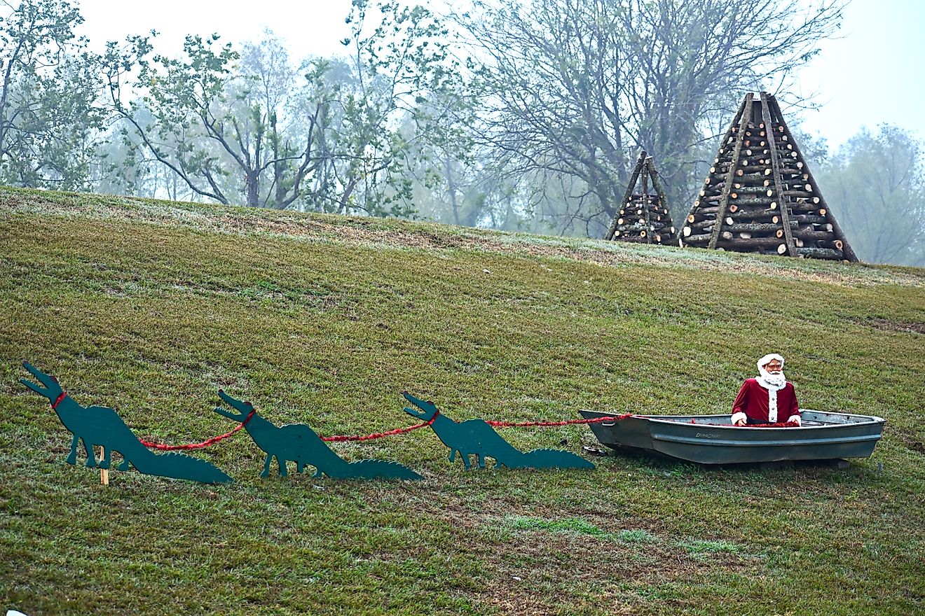 Christmas decorations at Lutcher, Louisiana.
