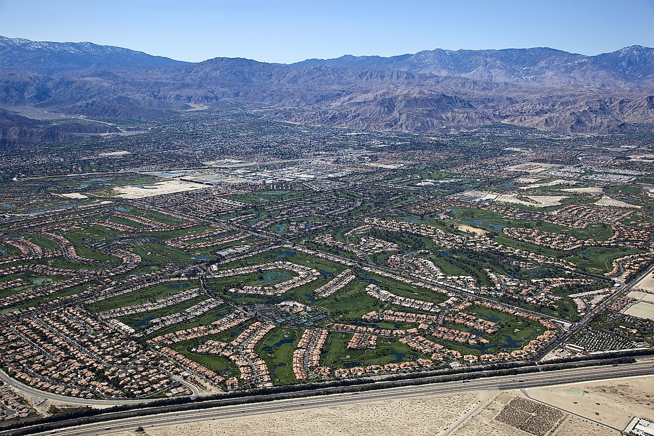 Aerial view of Coachella Valley, California