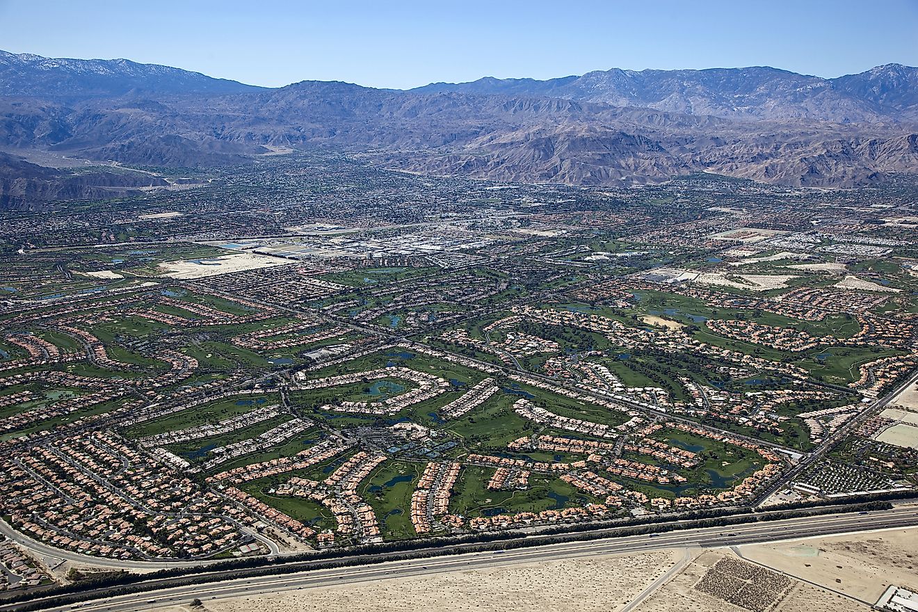 Aerial view of Coachella Valley, California