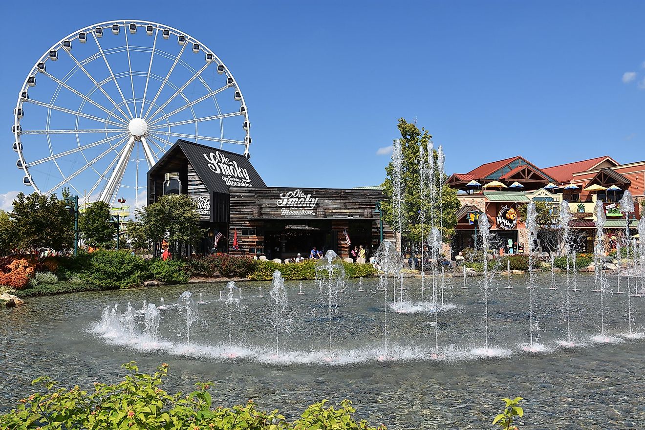 PIGEON FORGE, TN - OCT 3: The Fountain Show at The Island in Pigeon Forge, Tennessee,