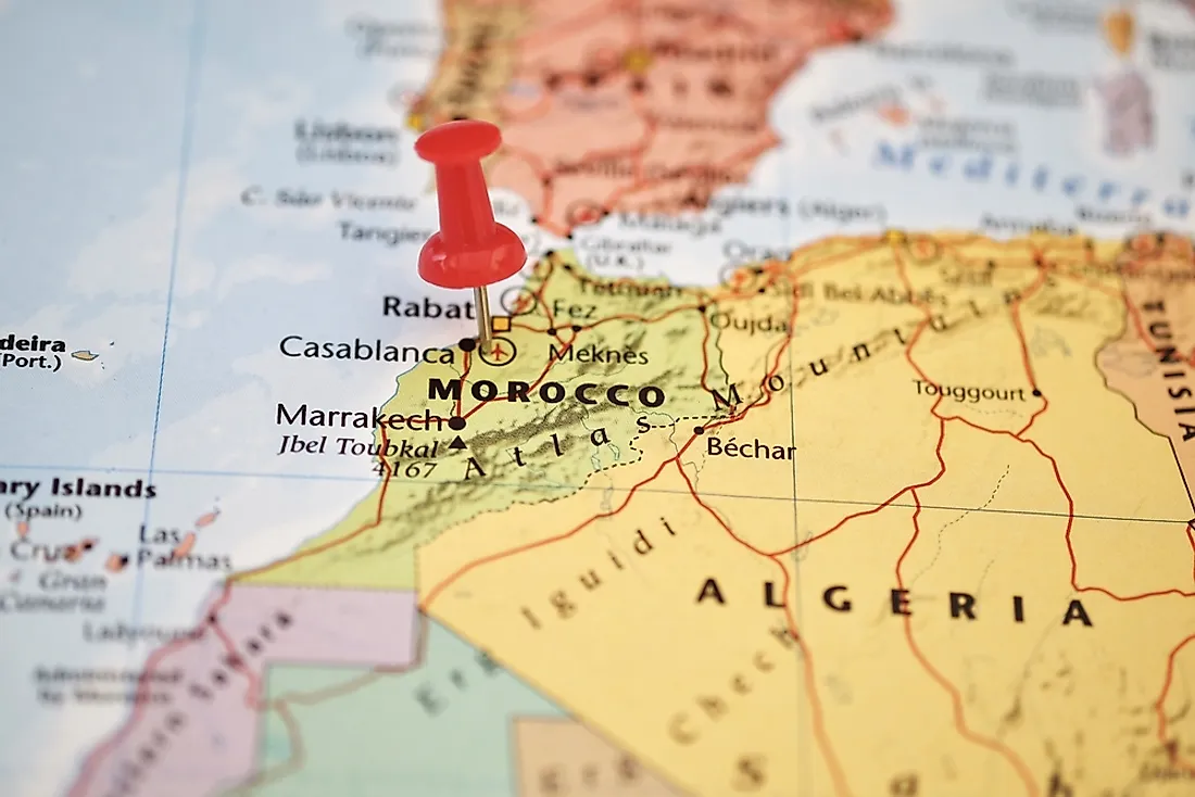 Morocco's location on a map. 