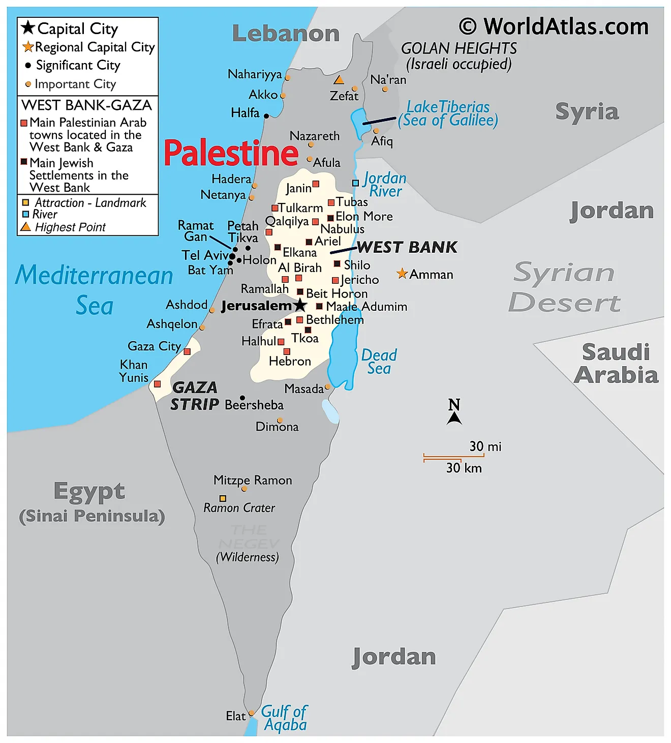 Gaza World Map