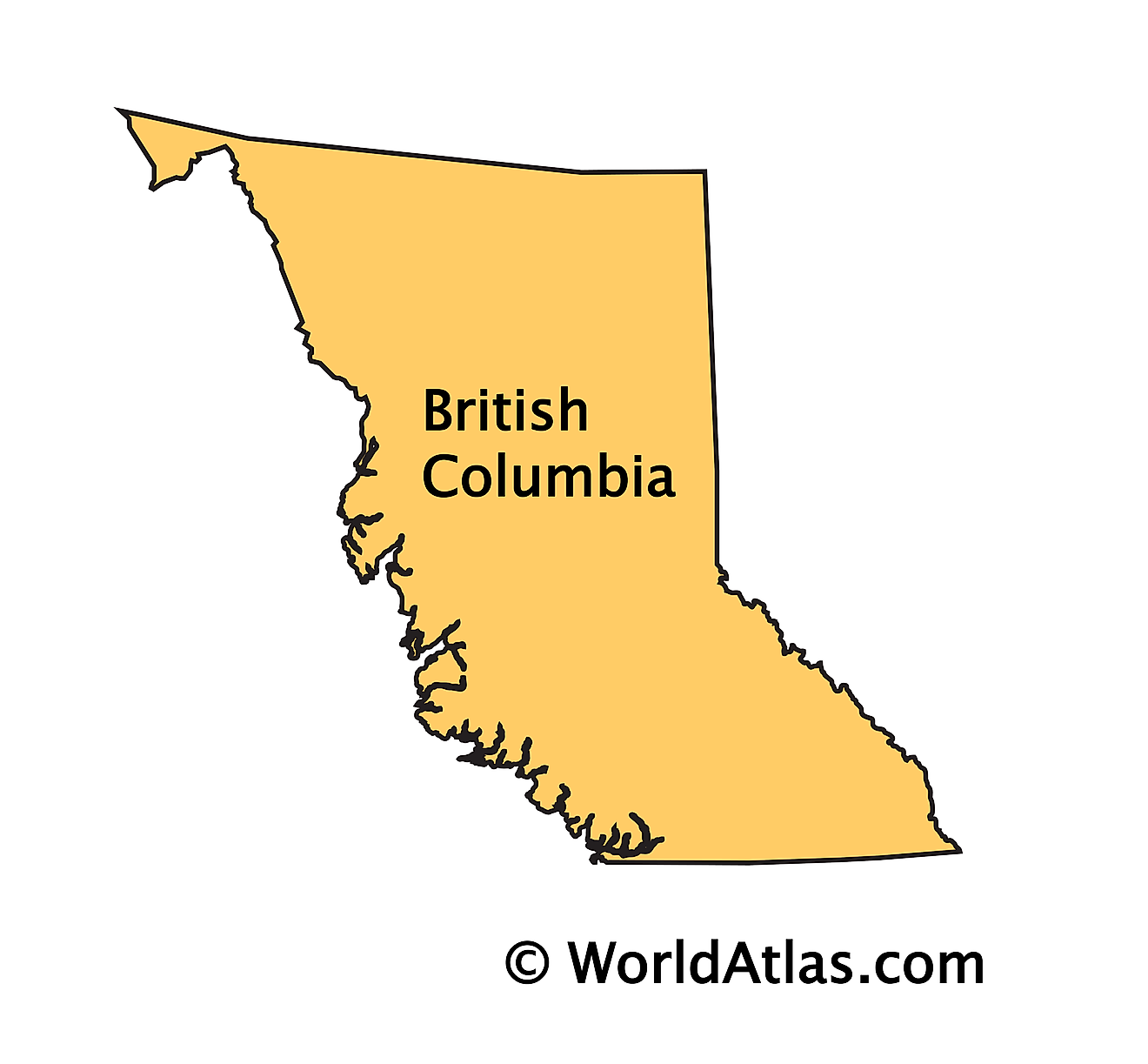 Outline Map of British Columbia