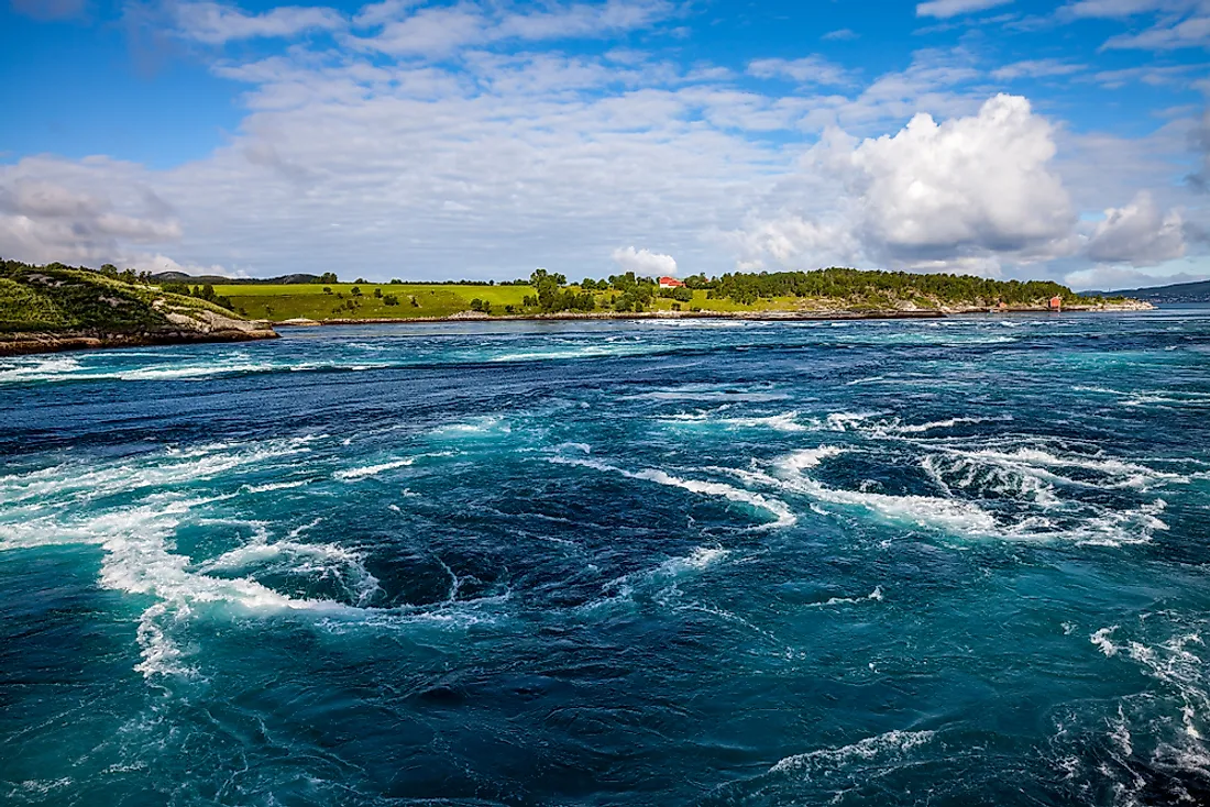 Whirlpools of the Saltstraumen straight in Norway.