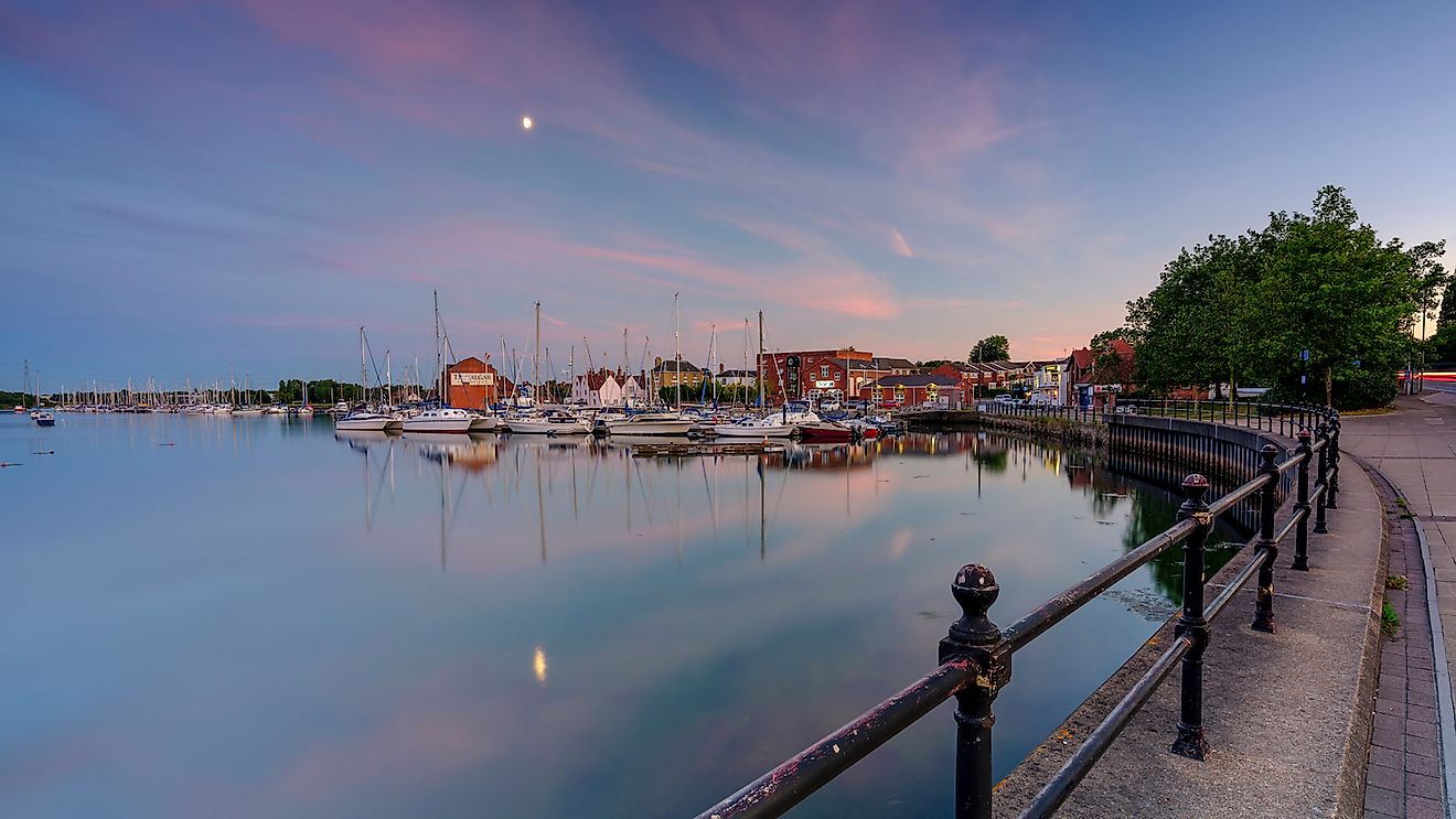 Summer sunset over Fareham Quay at high tide. Image credit: Julian Gazzard/Shutterstock.com