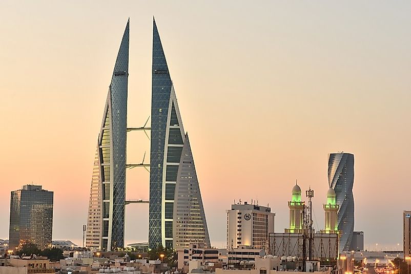 The sleek and modern city of Manama, Bahrain suffers extreme heat, an arid clime, and a lack of access to fresh water.