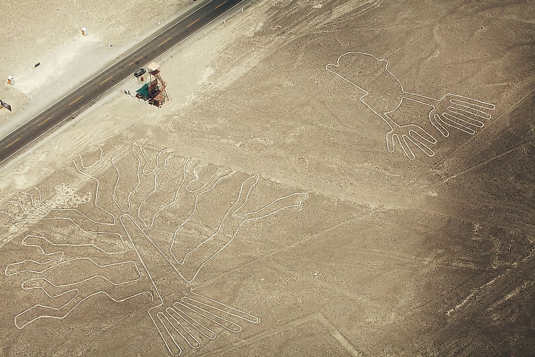 When observed from above, these lines through the desert form intricate shapes. 