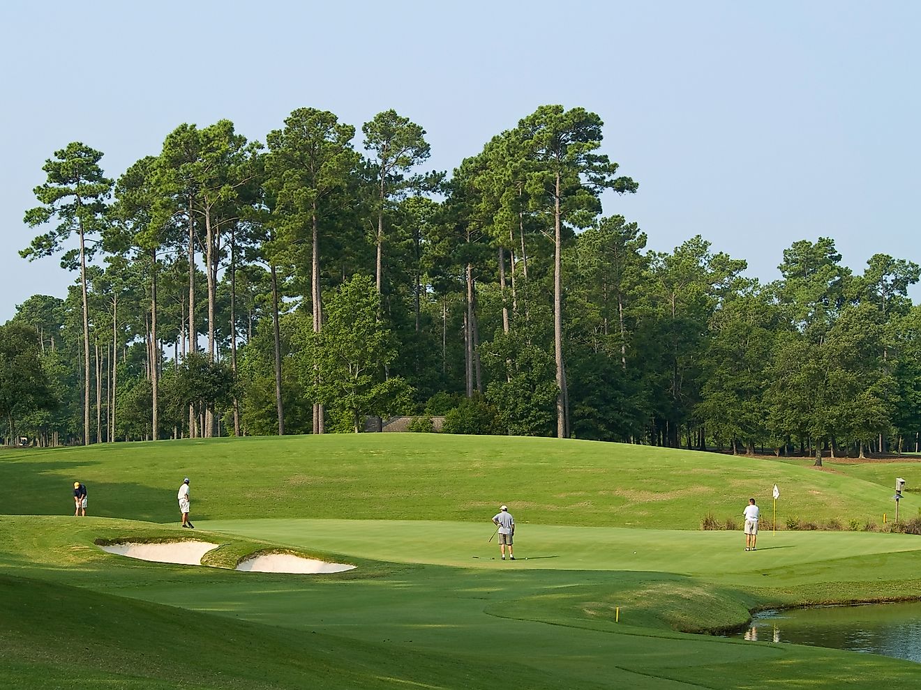 Golfers on a beautiful golf course in Myrtle Beach, South Carolina.