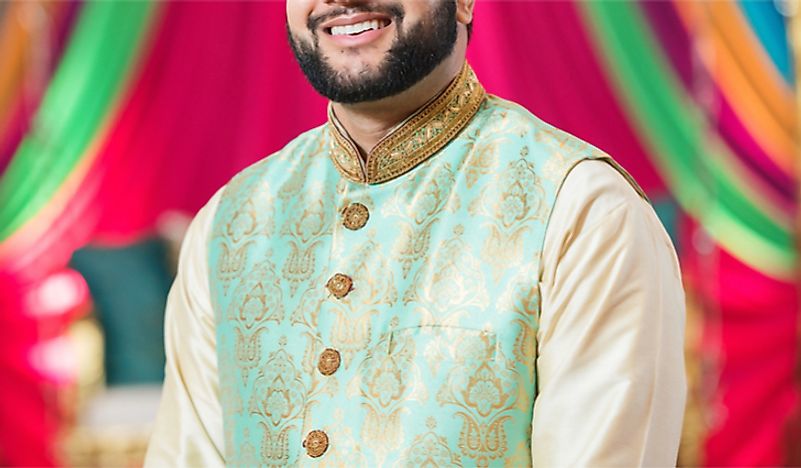 A Pakistani groom in shalwar kameez. Editorial credit: SyedAliAshraf / Shutterstock.com.