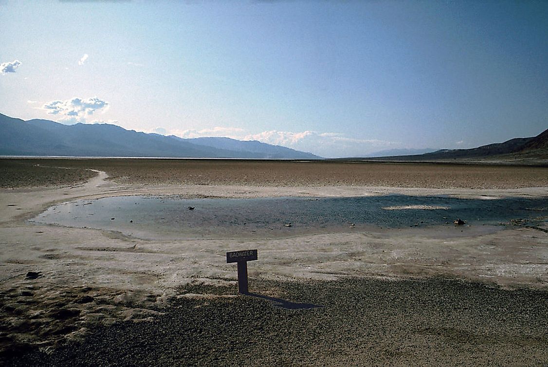 Badwater Basin in Death Valley, the lowest point in the US.