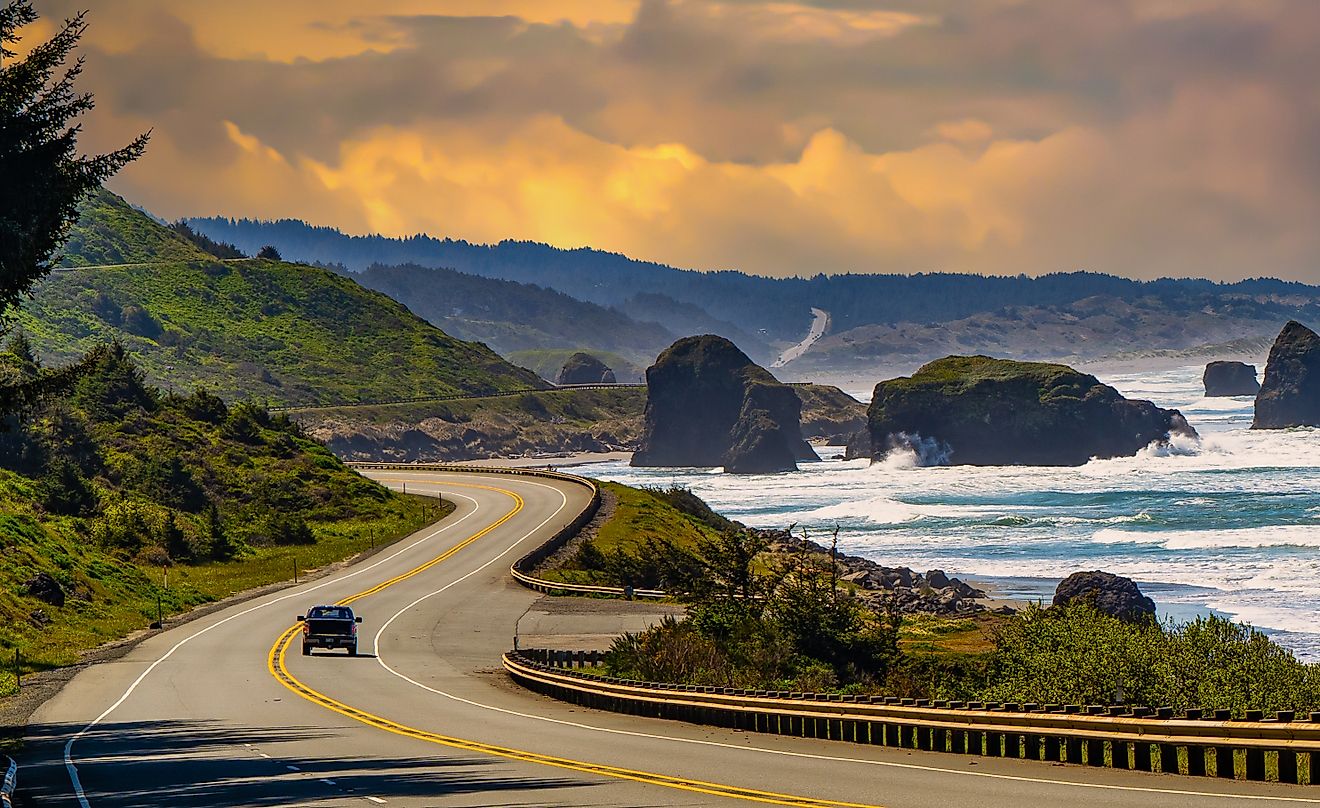 US Highway 101 along the Oregon coast.