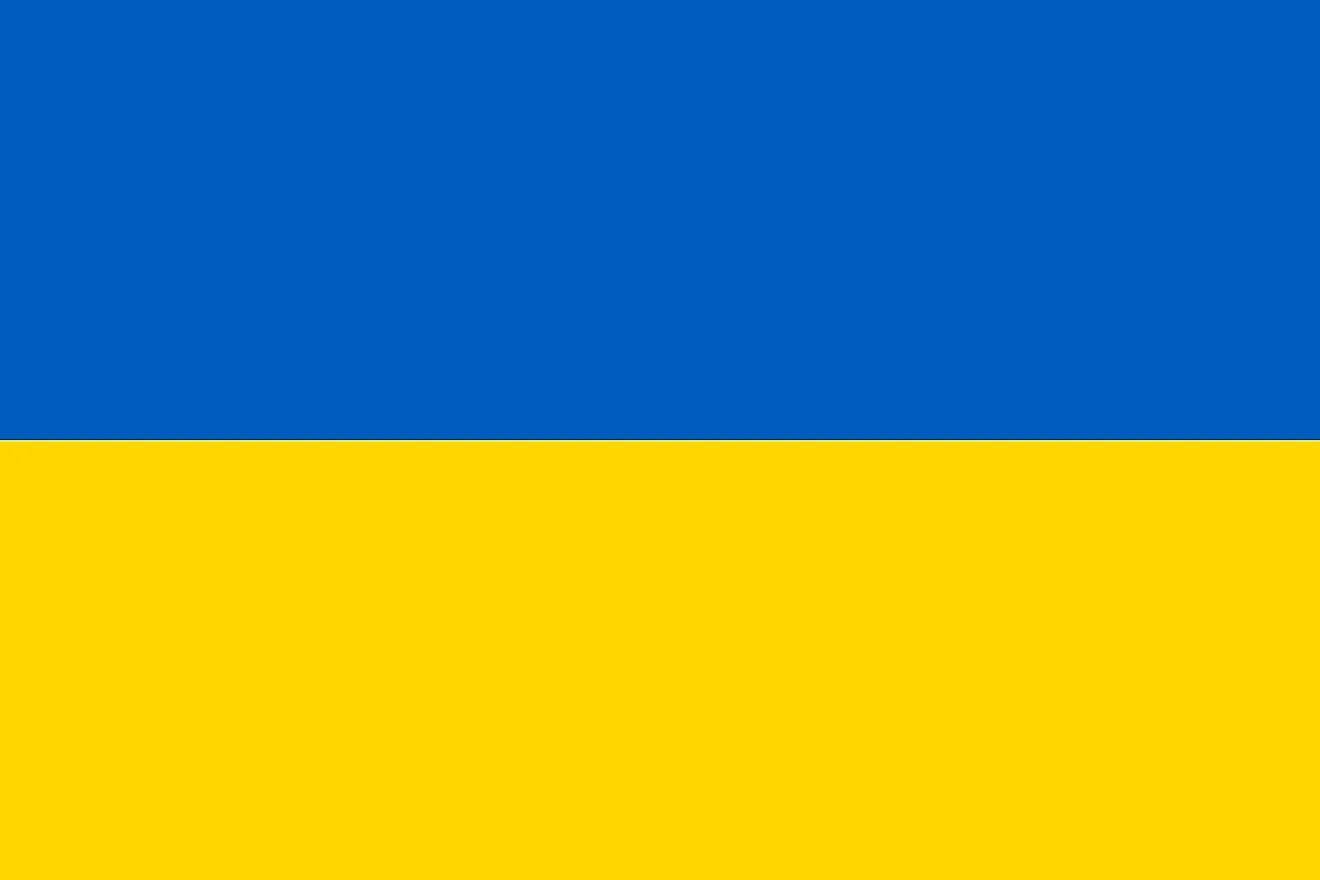 The flag of Ukraine features yellow (or gold) and blue. 