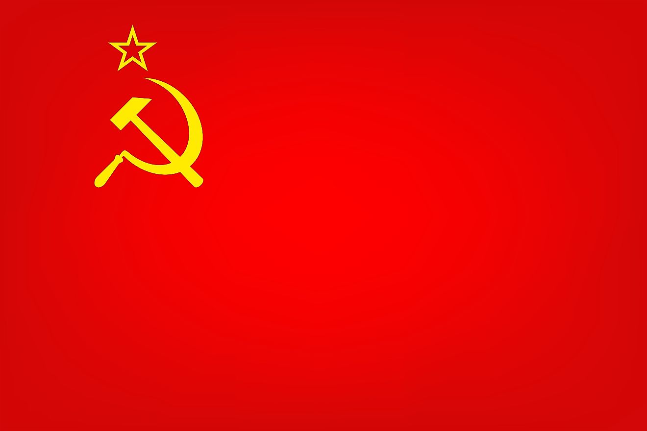 The flag used by the former USSR, which was a communist state. 