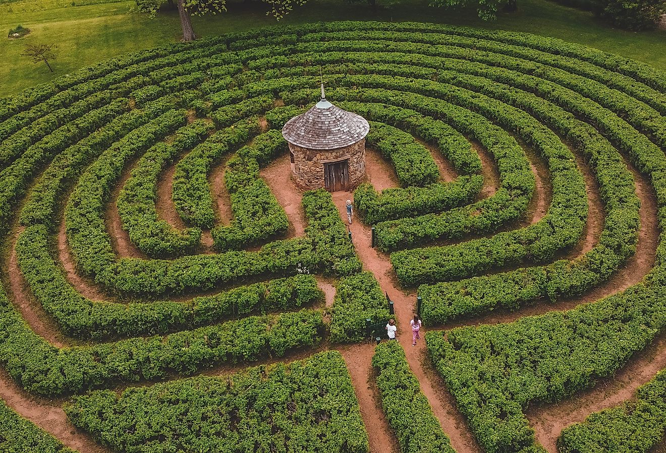 Overlooking New Harmony Labyrinth, Indiana.