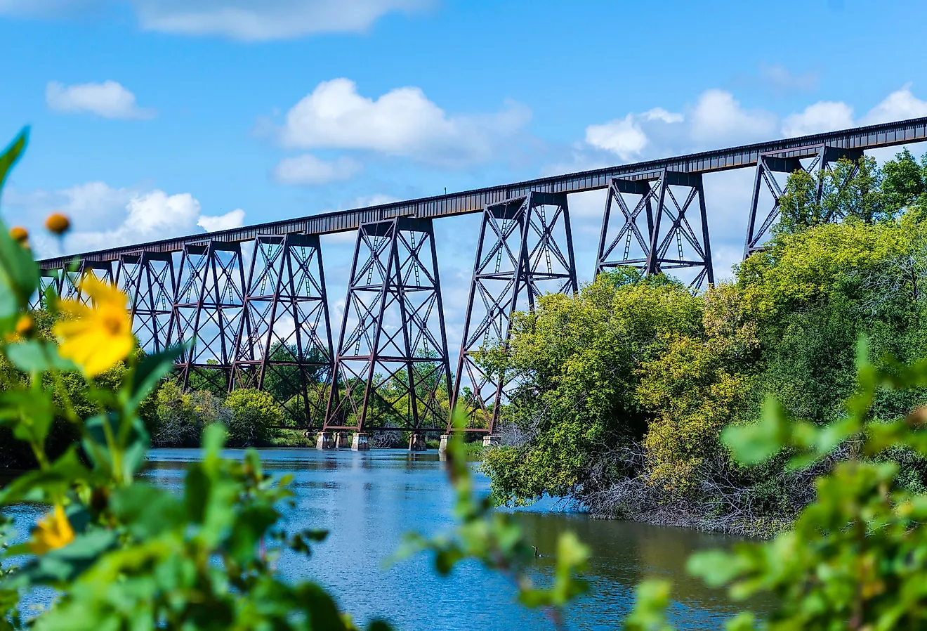 Bridge over the valley in scenic Valley City, North Dakota.