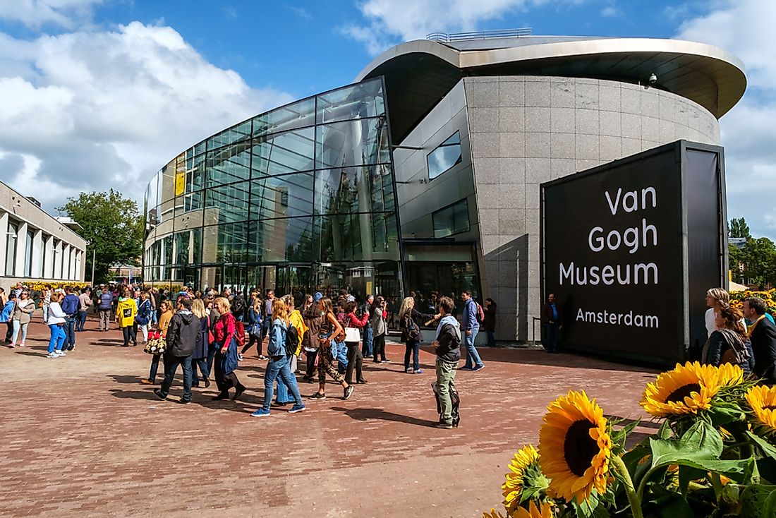 Editorial credit: www.hollandfoto.net / Shutterstock.com. The Van Gogh Museum, in Amsterdam, is named for artist Vincent van Gogh. 