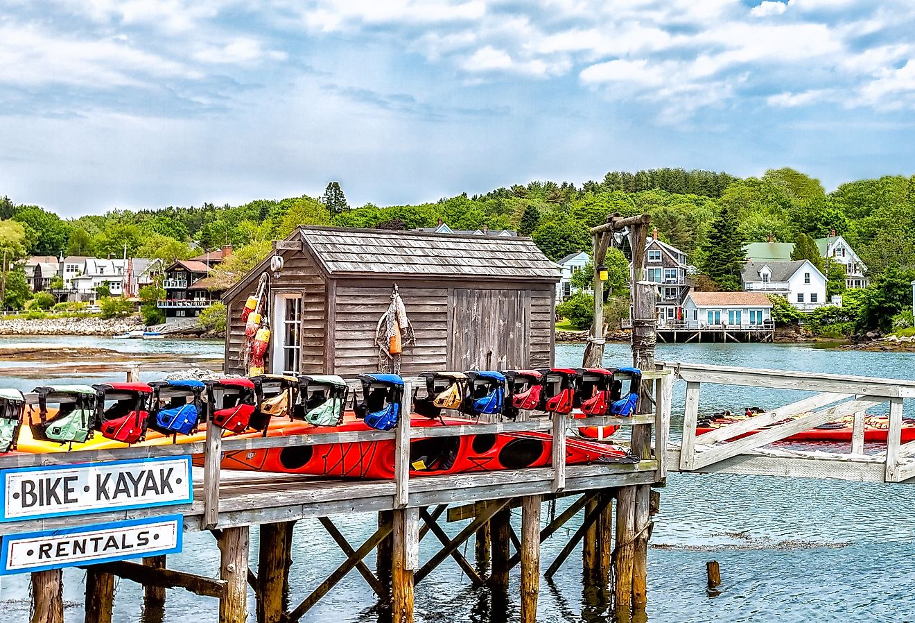 Bike and Kayak rentals, on the water in Boothbay, Maine.