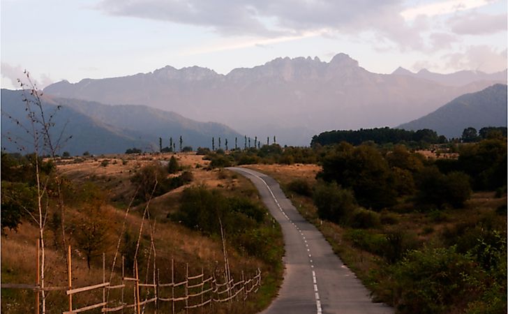 Landscape of the mountains of North Caucasus.