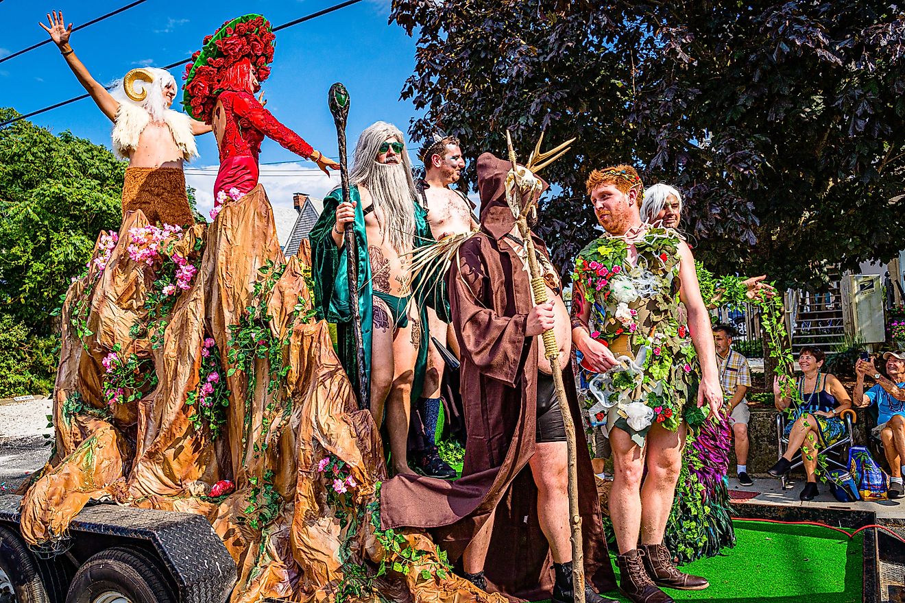 Carnival parade in Provincetown, Massachusetts. Editorial credit: Vadim 777 / Shutterstock.com.