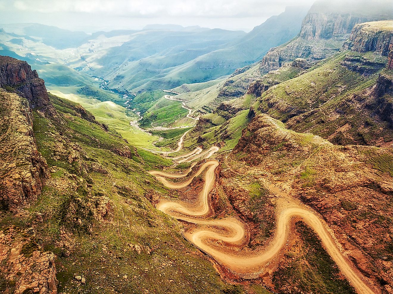 Sani Pass down into South Africa. Image credit: Lukas Bischoff Photograph/Shutterstock.com