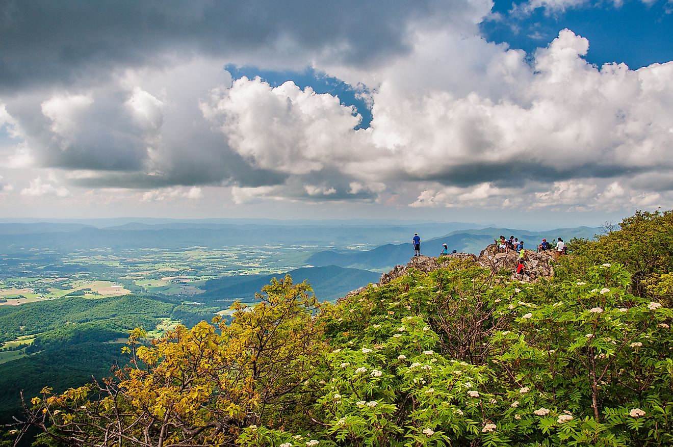 View of the Shenandoah Valley in Shenandoah National Park, Virginia.