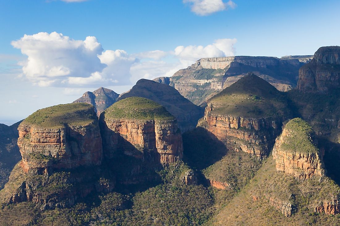 The Three Rondavels in South Africa. 