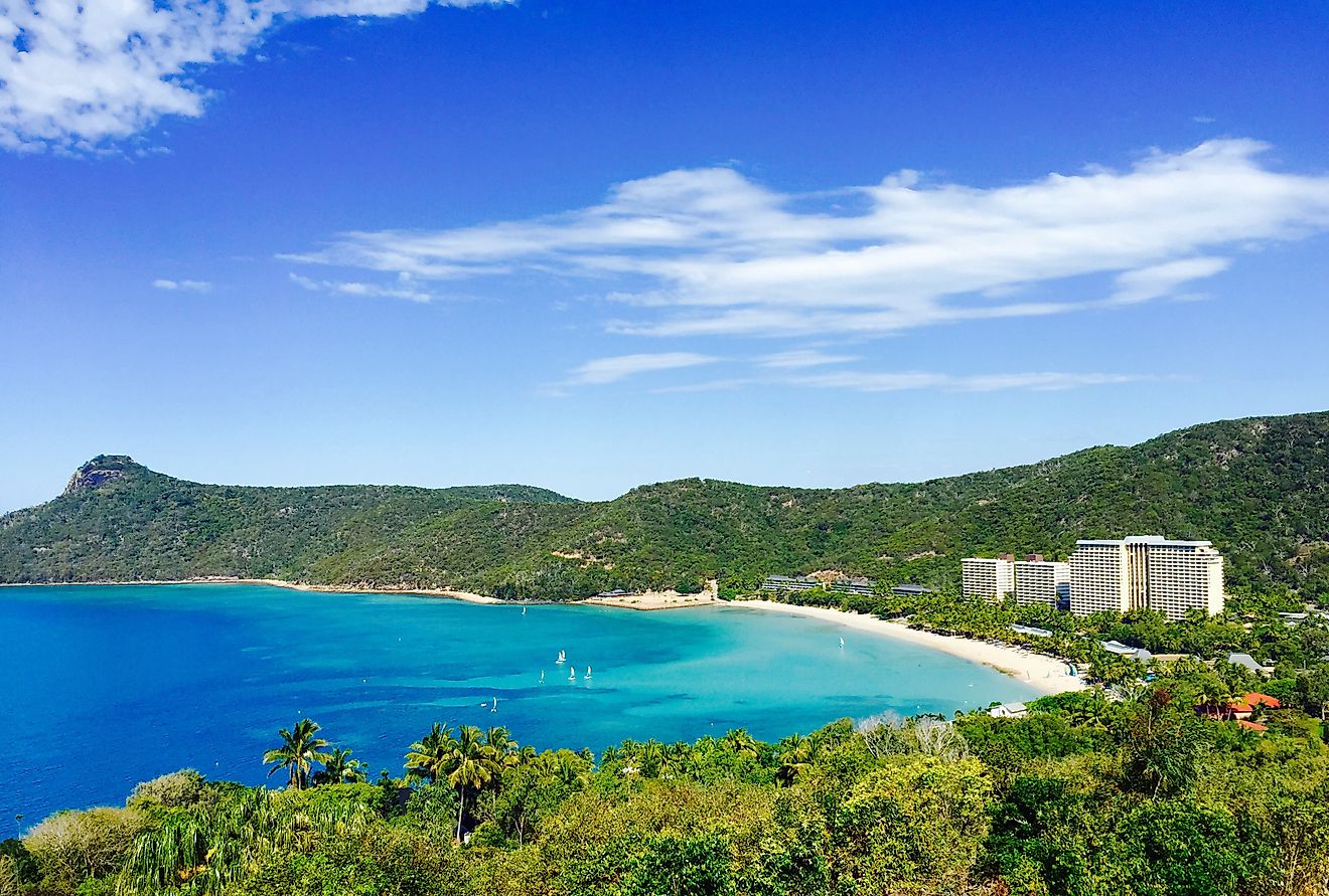 Aerial view of Hamilton Island, Queensland.