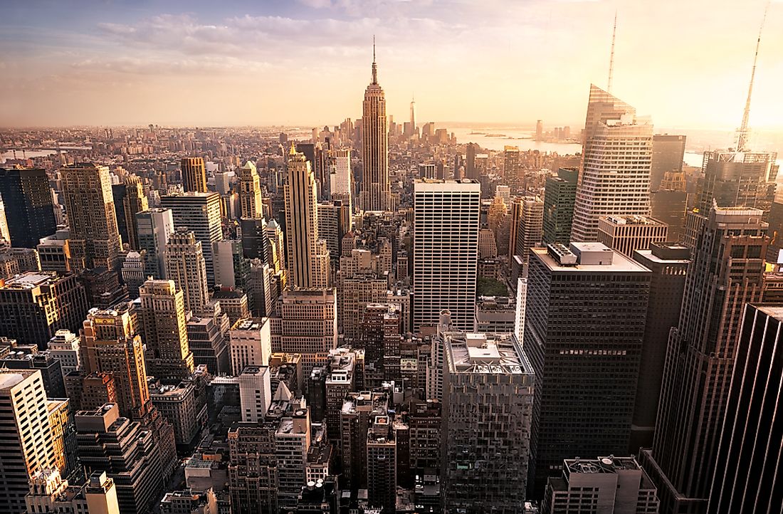 The beautiful skyline of Manhattan, in New York City. 