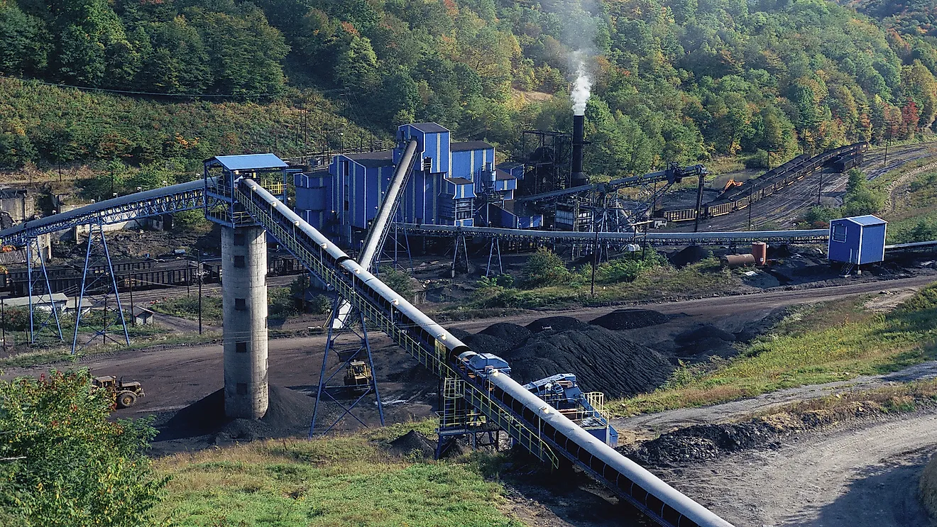 Aerial view of a coal mine in West Virginia.