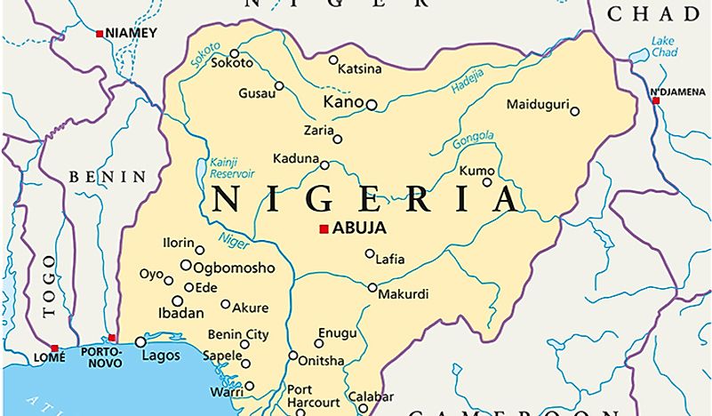 Nigeria and its borders. 