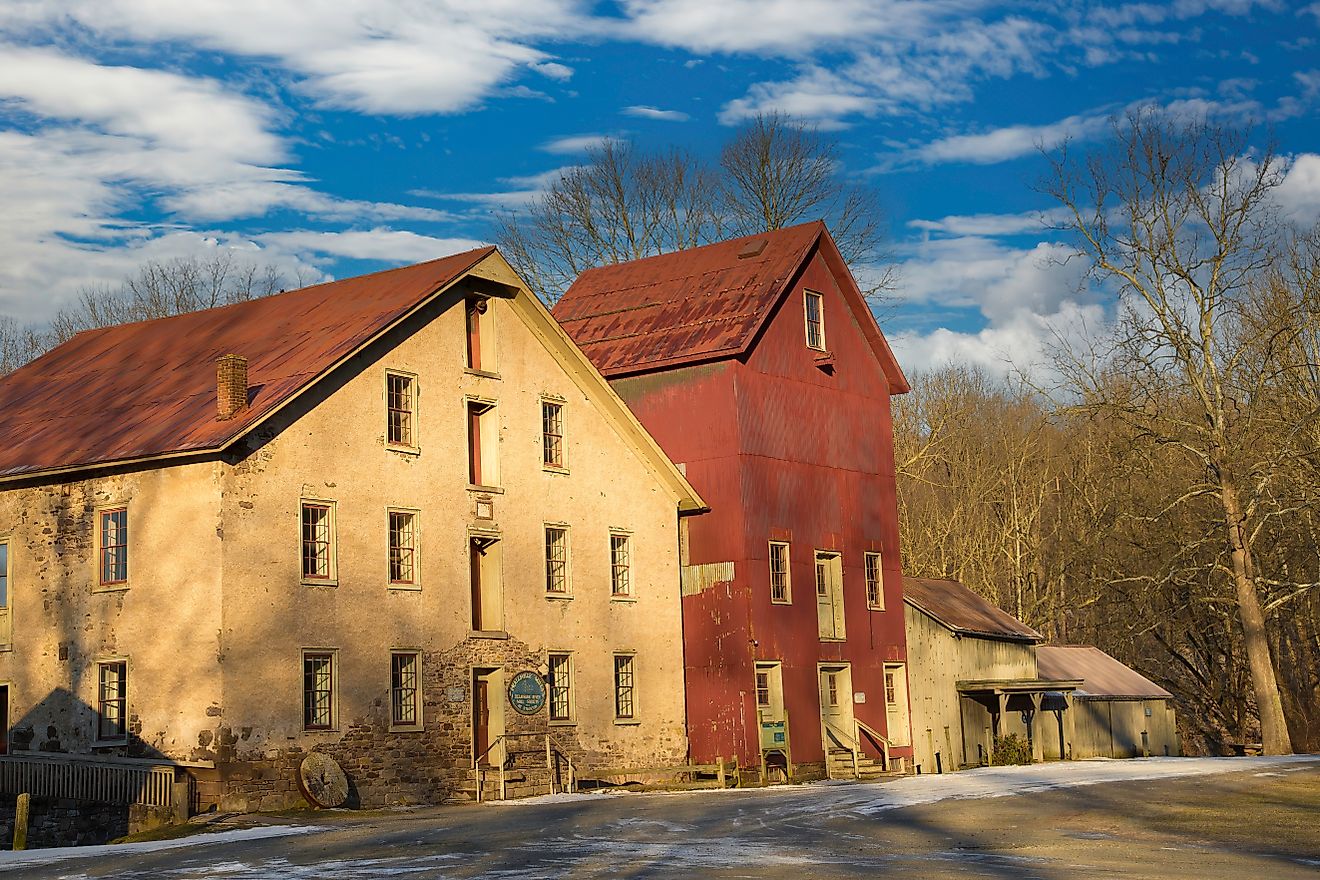Prallsville Mills in Stockton, New Jersey. Editorial credit: Bob Pool / Shutterstock.com.