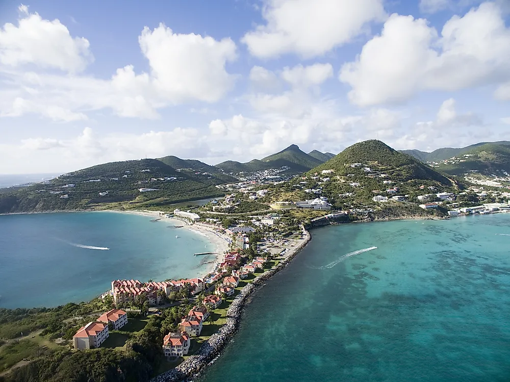 An aerial view of Sint Maarten.
