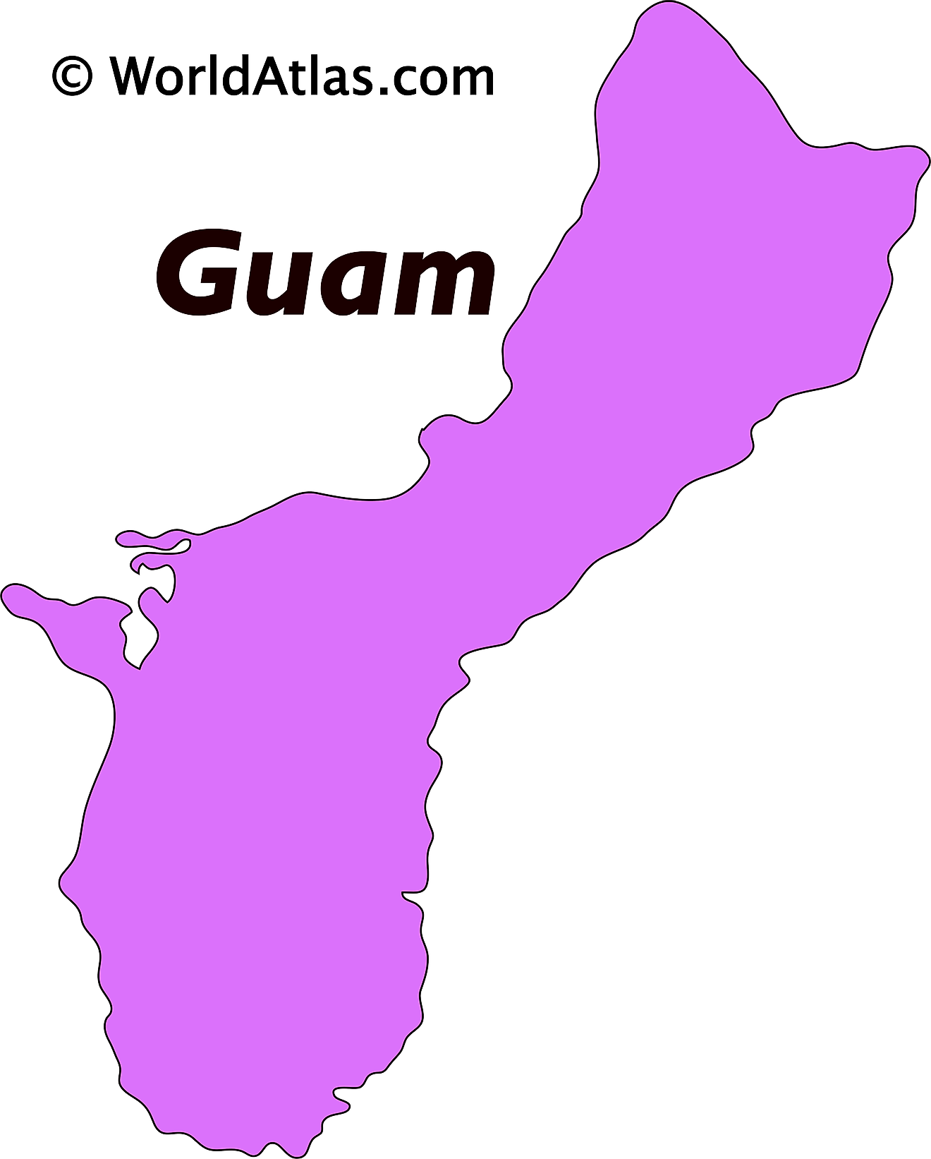 Mapa de contorno de Guam