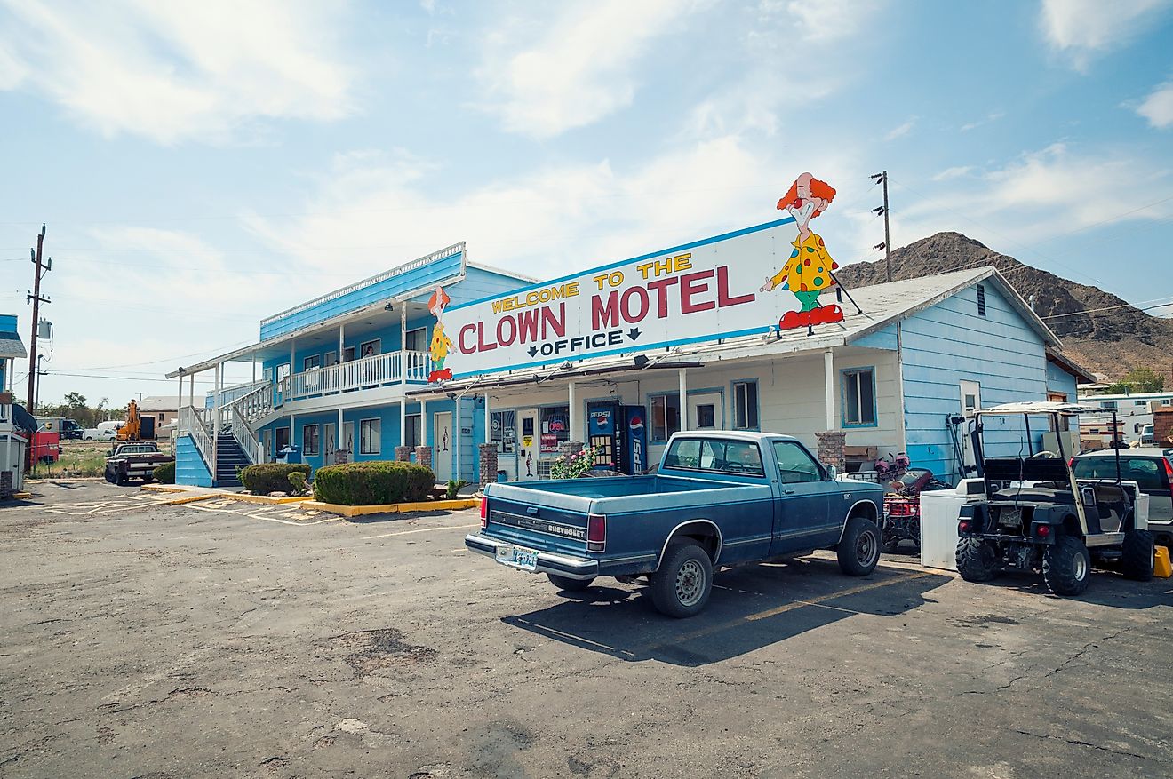 The Clown Motel in Tonopah, Nevada. Editorial credit: pmvfoto, Shutterstock.com