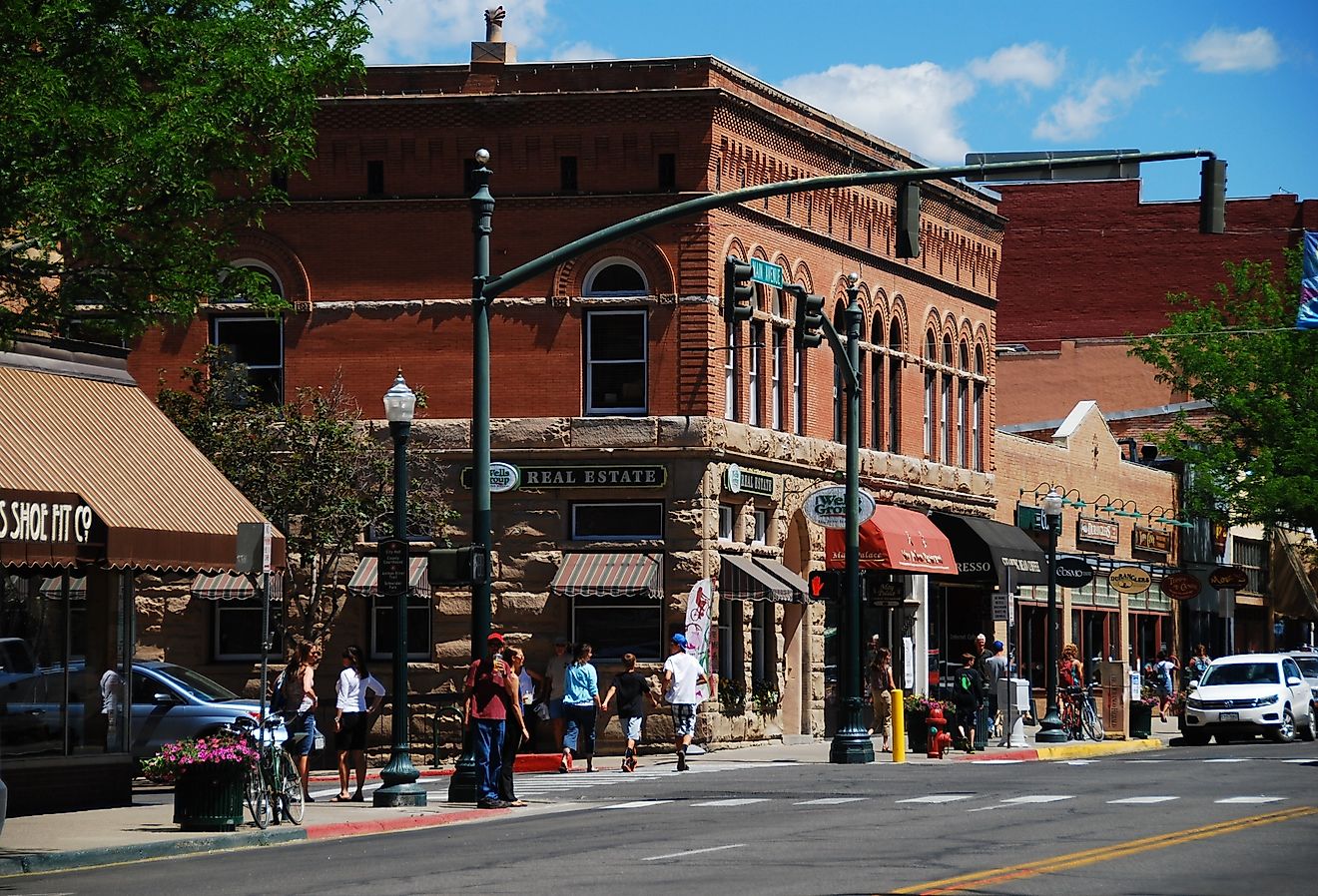 Main Avenue in Durango, featuring the oldest bank building in Colorado. Image credit WorldPictures via Shutterstock