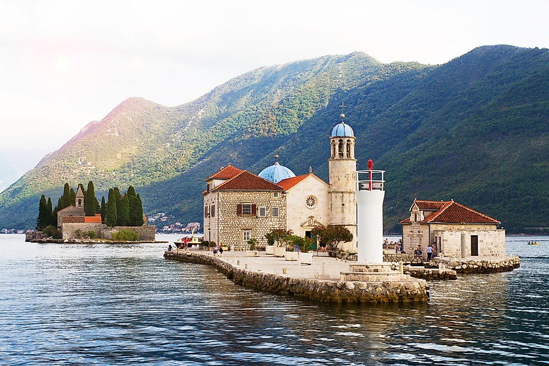 A church on the Adriatic Sea in Montenegro. 