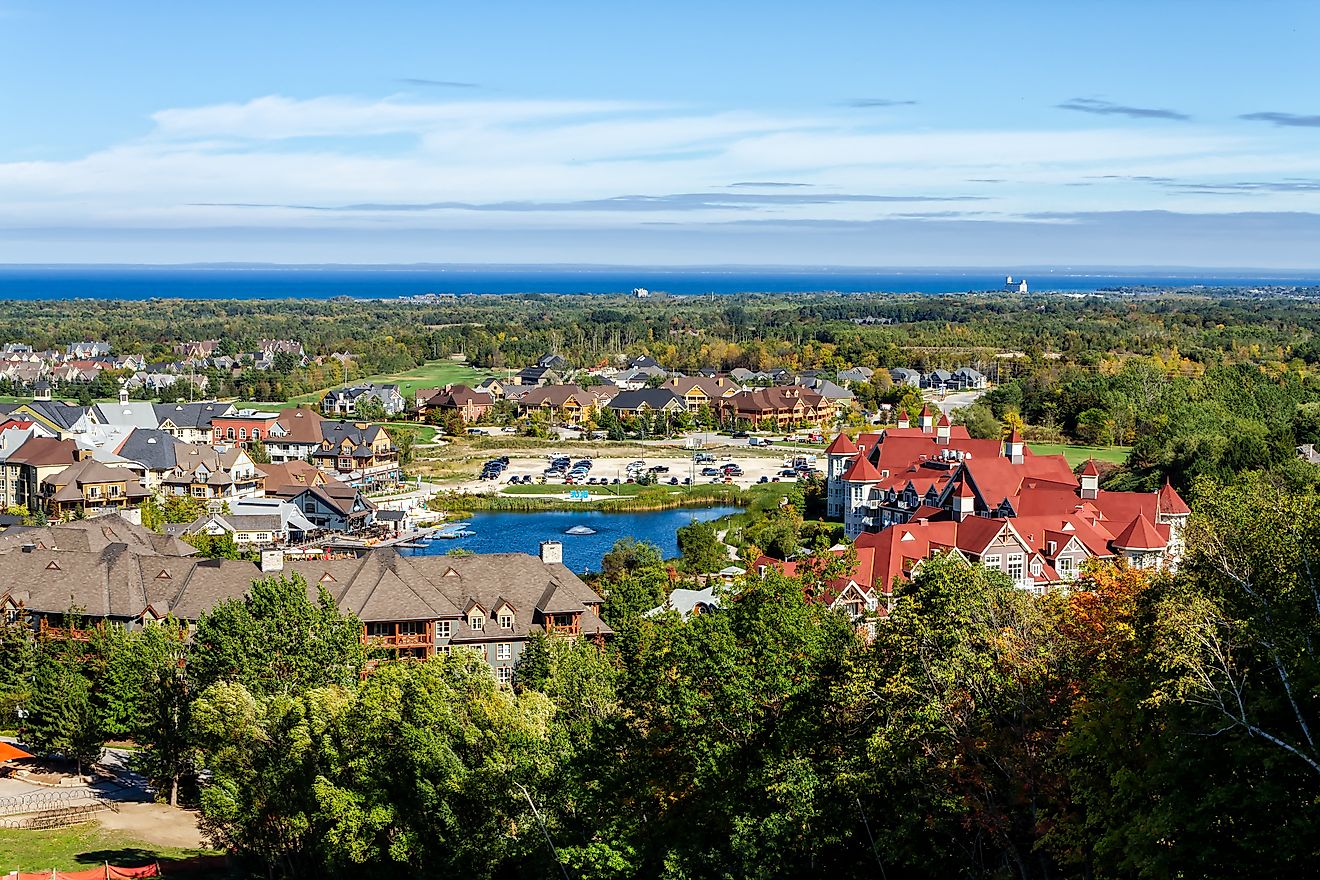 Aerial view of Collingwood, Ontario.