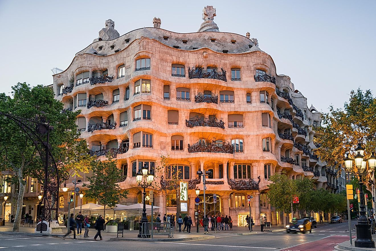 Speaking of wrought iron, it was also used together with stone to create the most recognizable facade in Barcelona, Spain. Image credit: Jaroslav Moravcik / Shutterstock.com