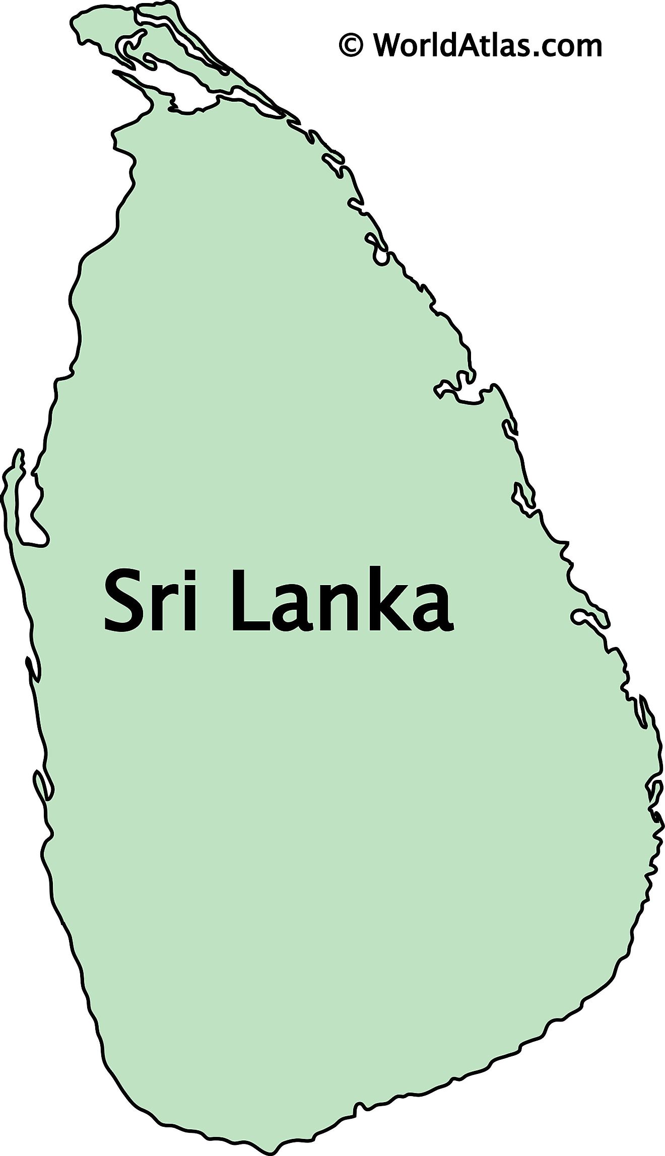 Outline Map of Sri Lanka