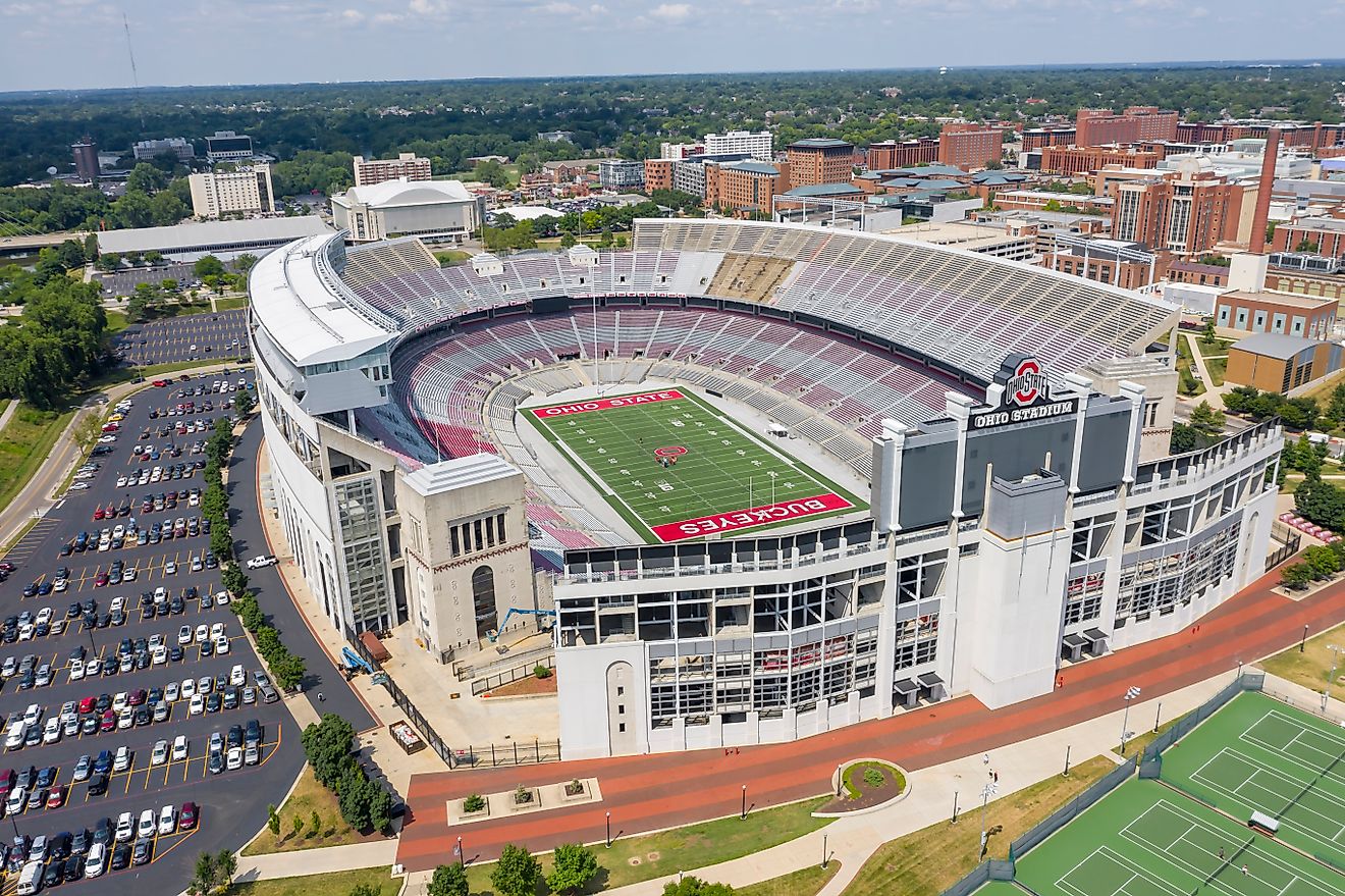 : Aerial view of Ohio Stadium. Editorial credit: Grindstone Media Group / Shutterstock.com