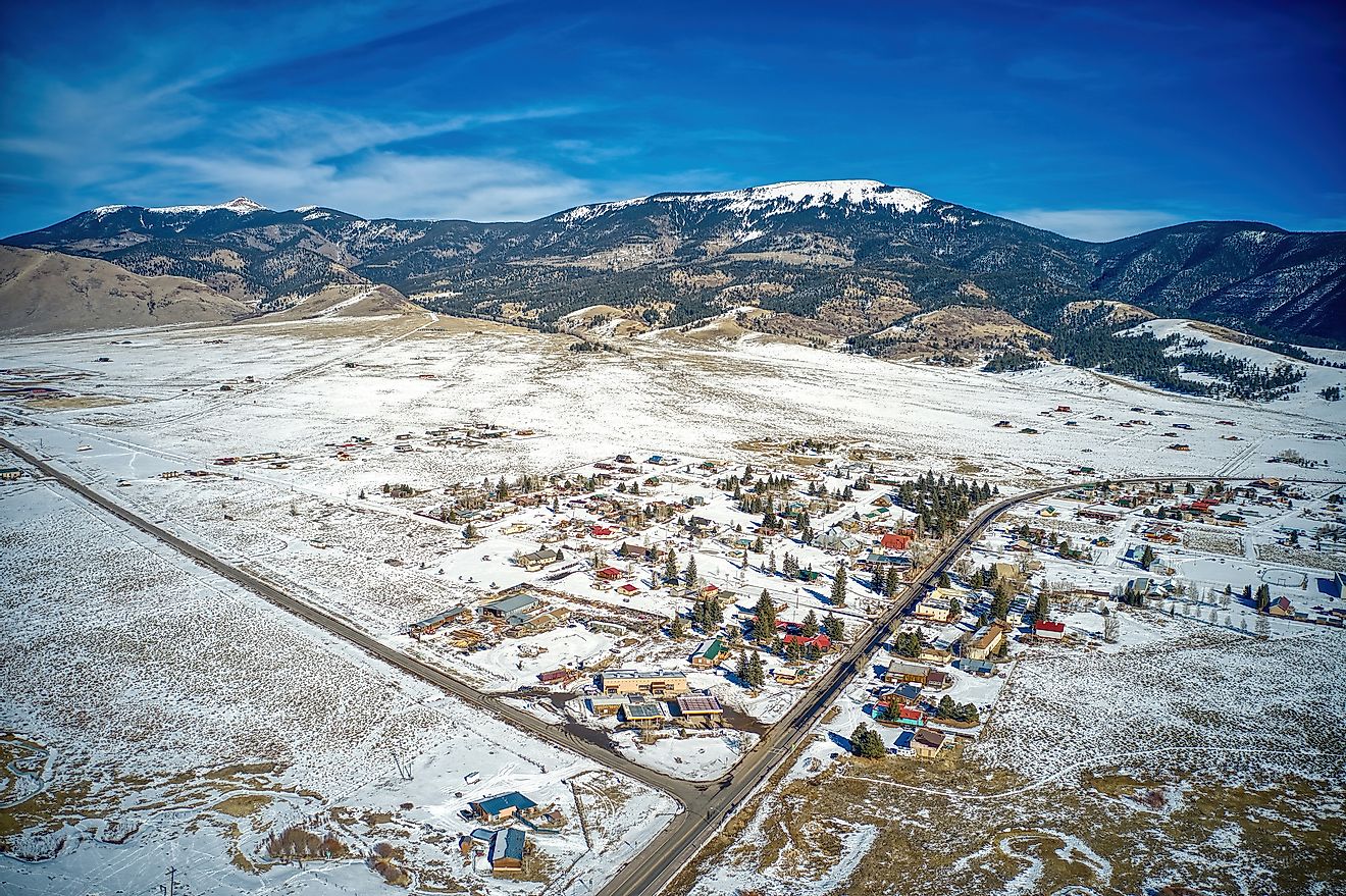 Aerial View of the Mountain Town of Eagle Nest, New Mexico