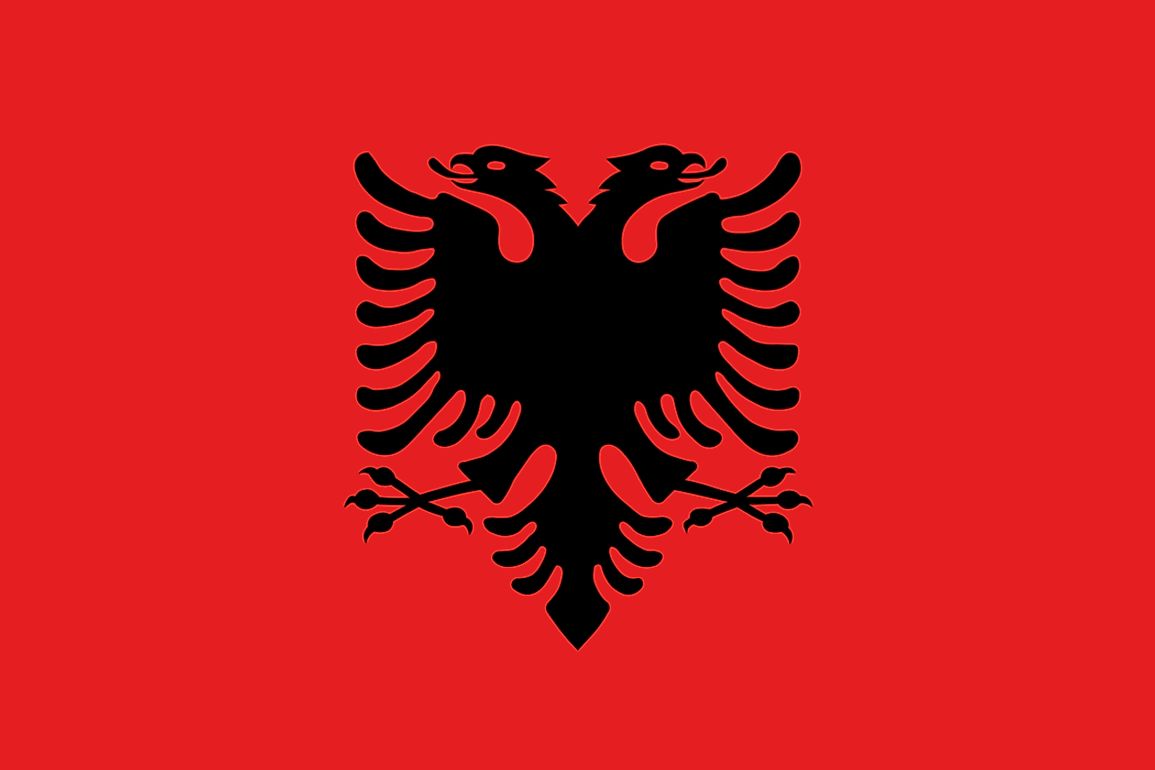 The double-headed eagle is featured on the flag of Albania. 