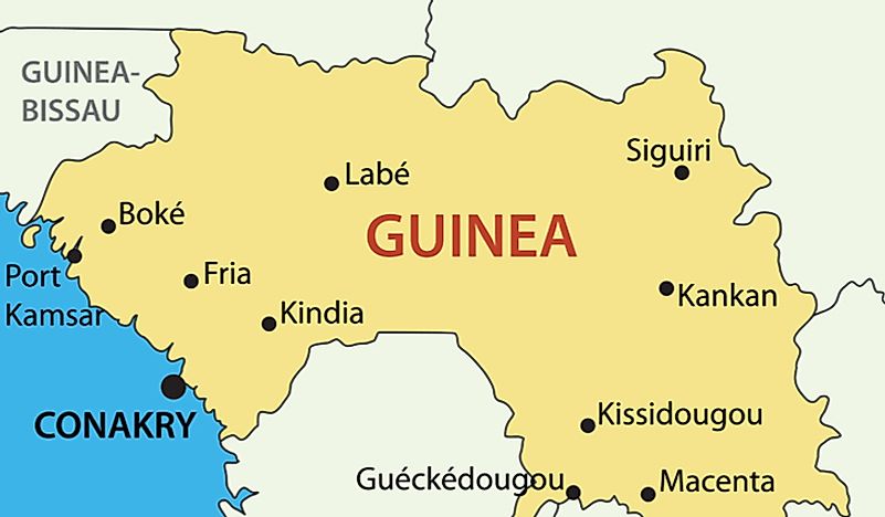 Guinea's location within Africa. 