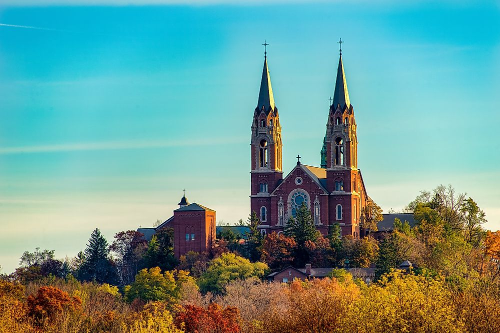 The Holy Hill National Shrine of Mary is a Roman Catholic shrine in Hubertus, Wisconsin.