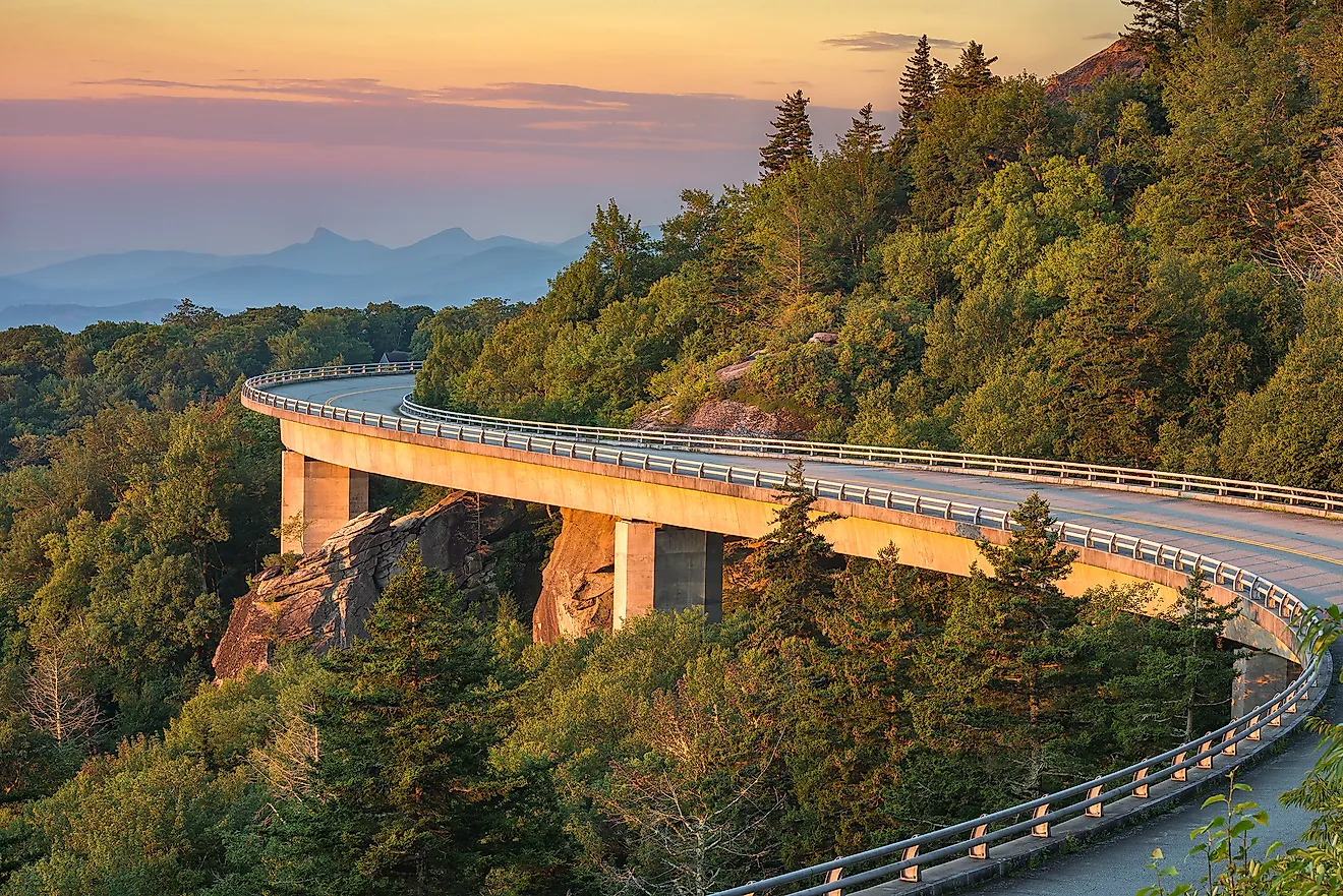 Morning light over viaduct, Blue Ridge Parkway