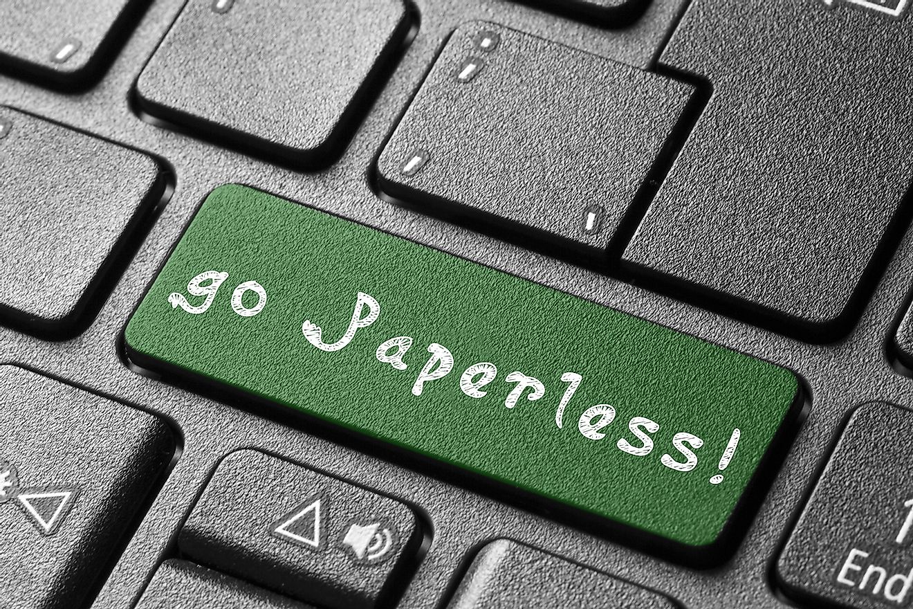 Go Paperless. Image credit: Cagla Acikgoz/Shutterstock.com