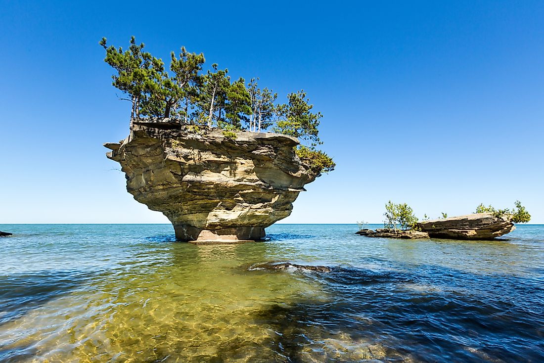 Lake Huron, one of the five great lakes. 